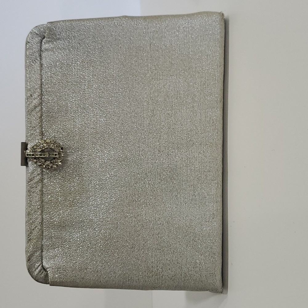 H.L. Affair Vintage Silver Evening Clutch
